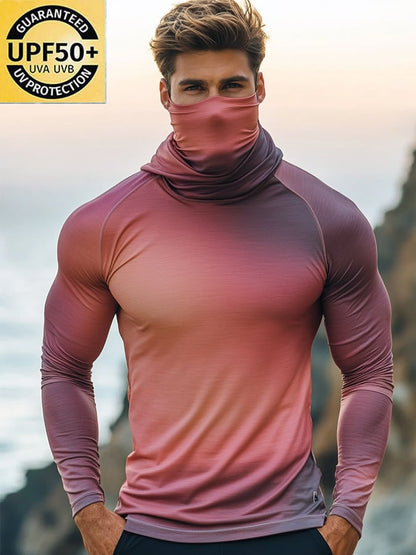 Men's Outdoor Sun Protection Breathable Cool Hooded Sun Protection Long Sleeve Top