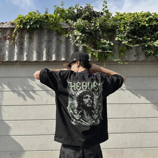 Heaven Angel Jesus Gothic Printed Men's T-shirt