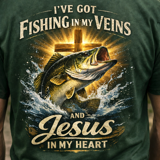I've Got Fishing In My Veins And Jesus In My Heart T-Shirt