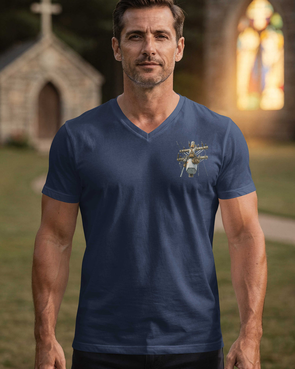 This Lineman Fixes What Storms Break With The Strength God Gives V-neck