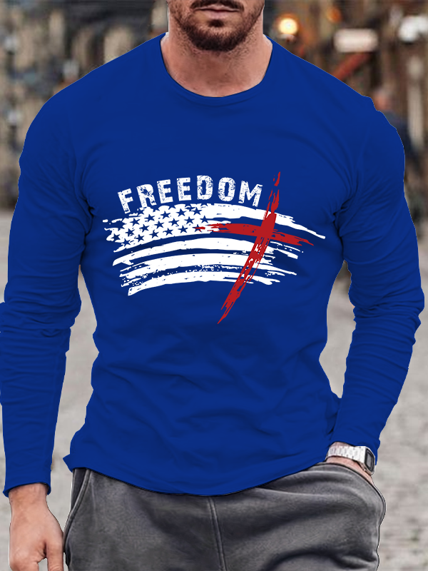 American flag cross Long Sleeve T-Shirt