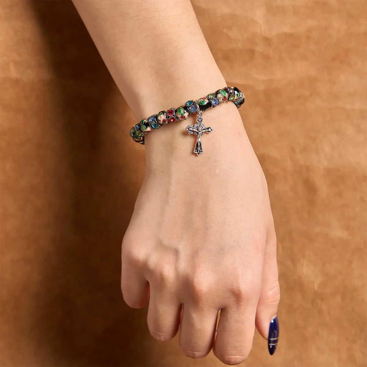 Handcrafted Cloisonné Beads Timeless Faith Bracelet A Testament of Christ's Presence