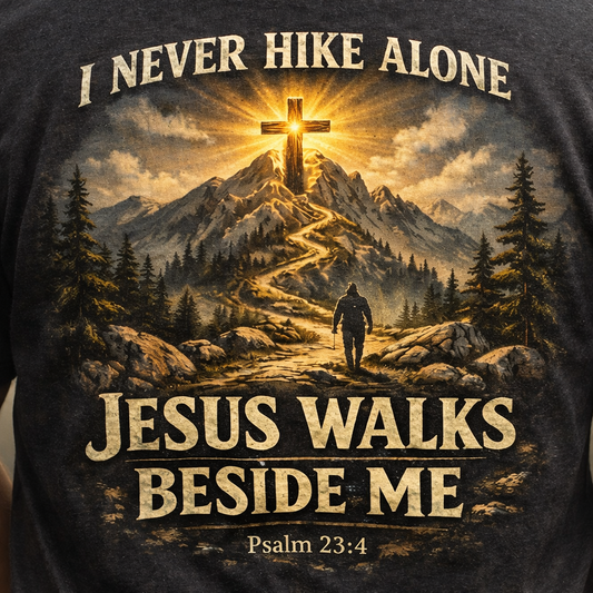 I Never Hike Alone Jesus Walks Beside Me T-Shirt