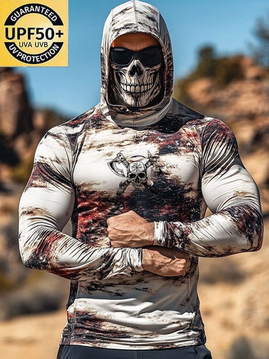 Men's Outdoor Sun Protection Breathable Cool Hooded Sun Protection Long Sleeve Top