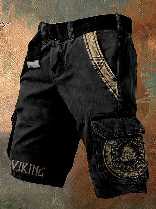 Men's Viking Vegvisir Tree Of Life Graphics Cargo Shorts