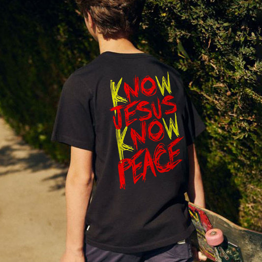 Know Jesus Know Peace Printed Men's T-shirt