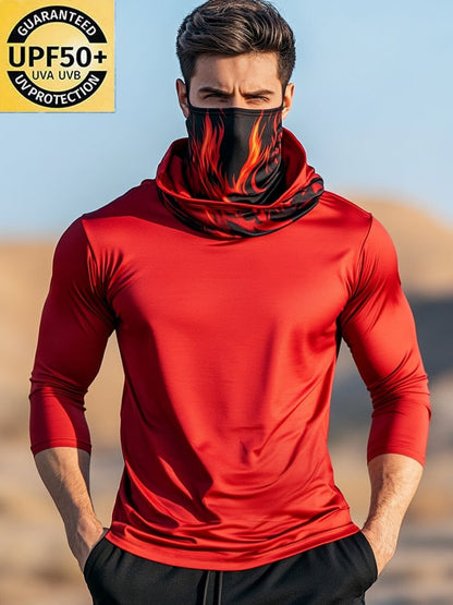 Men's Outdoor Sun Protection Breathable Cool Hooded Sun Protection Long Sleeve Top