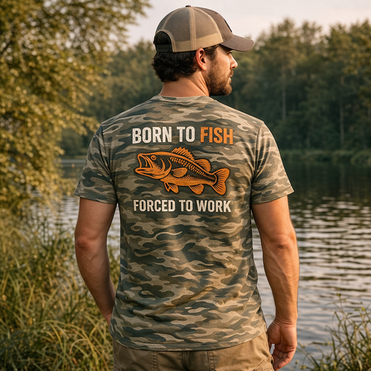 Born To Fish Force To Work T-Shirt