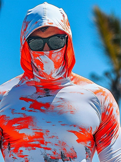 Men's Outdoor Sun Protection Breathable Cool Hooded Sun Protection Long Sleeve Top