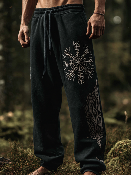 Men's Viking Nordic Vegvisir Runes Totem Sports Pants