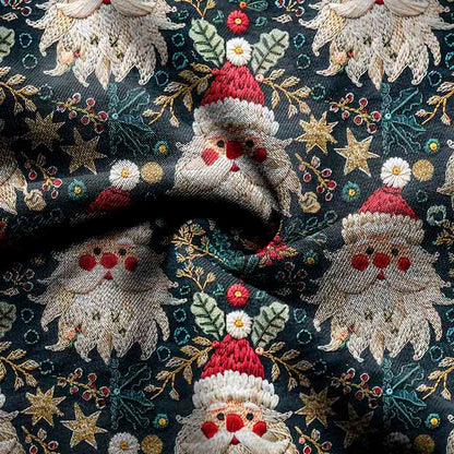 Men's Vintage Christmas Santa Seamless Print Crew Neck Ugly Christmas Sweatshirt