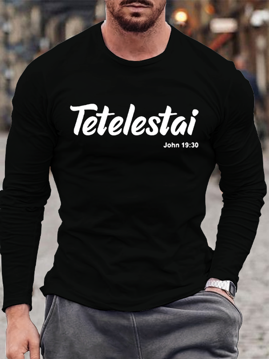 Tetelestai John 19 : 30 Christian Cotton Long Sleeve T-Shirt