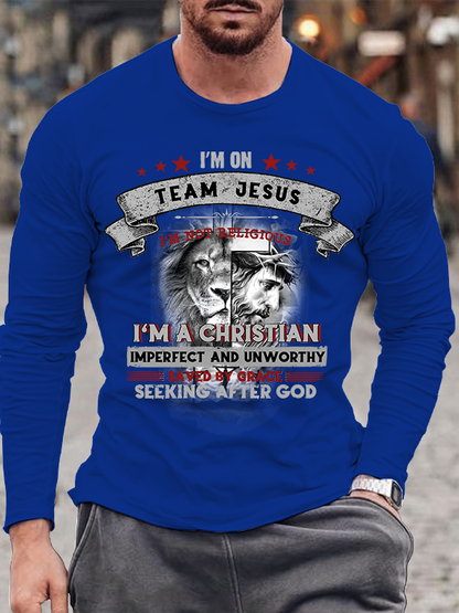 Jesus Lion Cotton Long Sleeve T-Shirt
