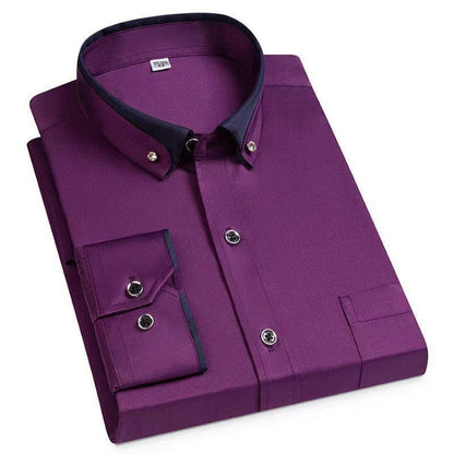 Men’s Contrast Collar Dress Shirt – Slim Fit