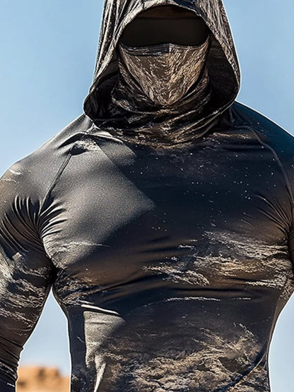 Men's Outdoor Sun Protection Breathable Cool Hooded Sun Protection Long Sleeve Top