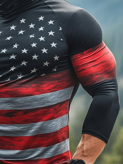 Men's Outdoor Sun Protection Breathable Cool Mask Hooded Sun Protection Long-Sleeved Top