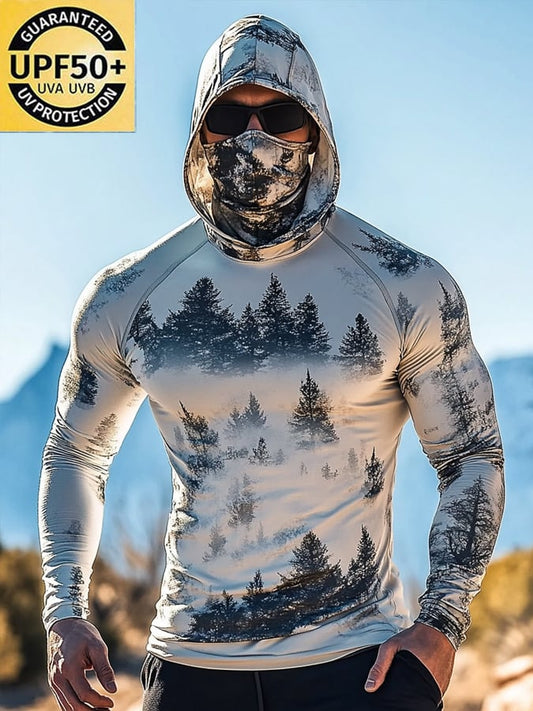 Men's Outdoor Sun Protection Breathable Cool Hooded Sun Protection Long Sleeve Top