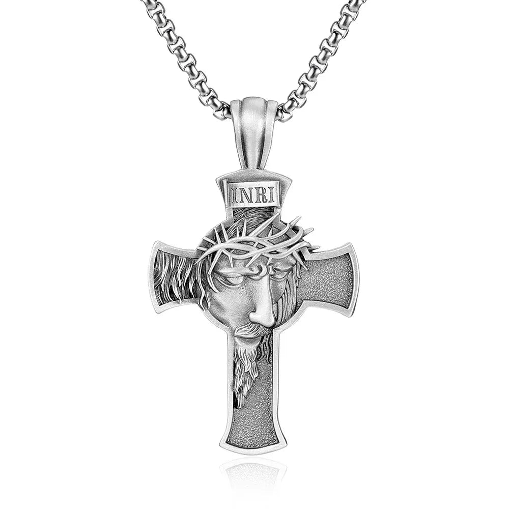 Previous Next Jesus Face Cross Necklace