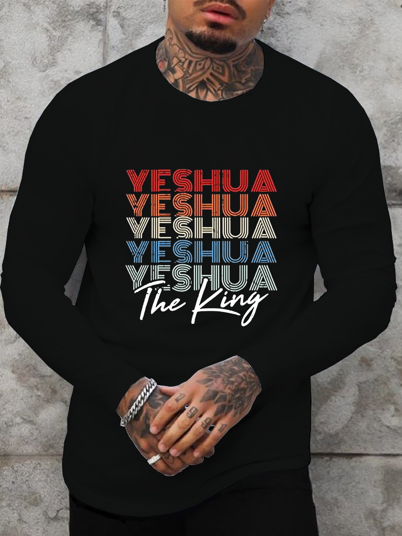 Yeshua The King Christmas Jesus Cotton Long Sleeve T-Shirt