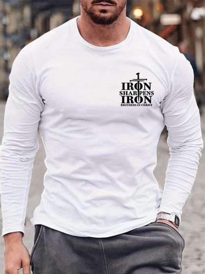 Iron Sharpens Christian Cotton Long Sleeve T-Shirt