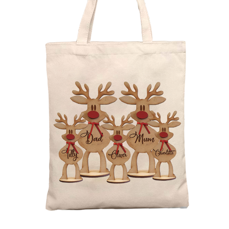 Moose Christmas Gift Tote Bag Canvas Bag