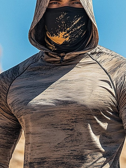 Men's Outdoor Sun Protection Breathable Cool Hooded Sun Protection Long Sleeve Top