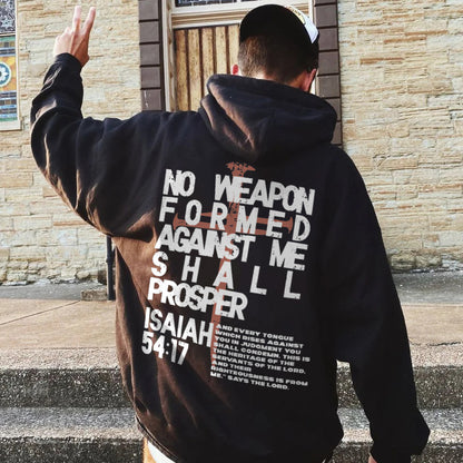 No Weapon Formed Against Me Shall Prosper Printed Men's Hoodie