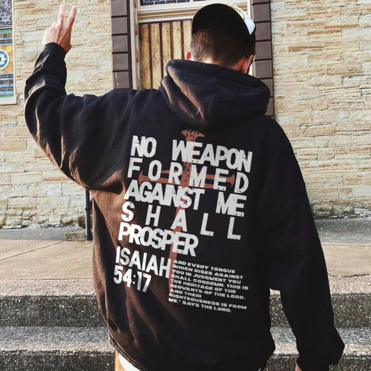 No Weapon Formed Against Me Shall Prosper Printed Men's Hoodie