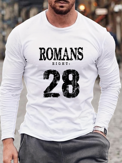 Bible Verse Romans 8:28 Gospel Christian Cotton Long Sleeve T-Shirt