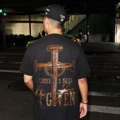 1 Cross 3 Nails Forgiven Printed Men's T-shirt