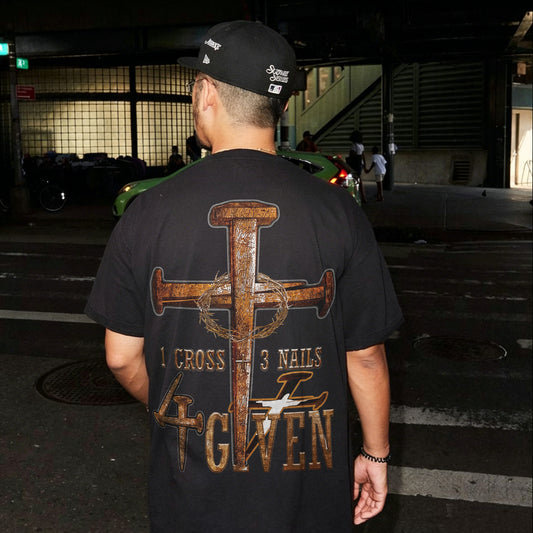 1 Cross 3 Nails Forgiven Printed Men's T-shirt
