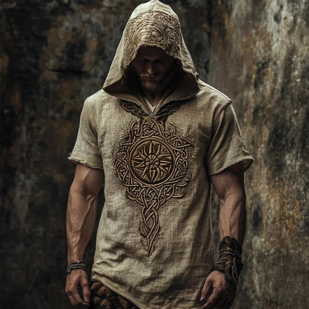 Men's Viking Tree Of Life Retro Celtic Short Sleeve Hoodie