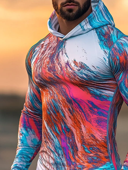 Men's Outdoor Sun Protection Cool Hooded Sun Protection Long Sleeve Top