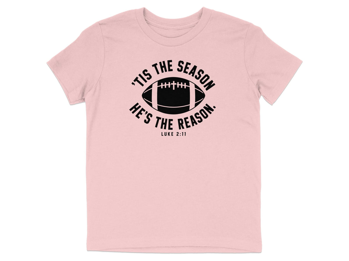 'Tis The Season He's The Reason - Football Youth T-Shirt