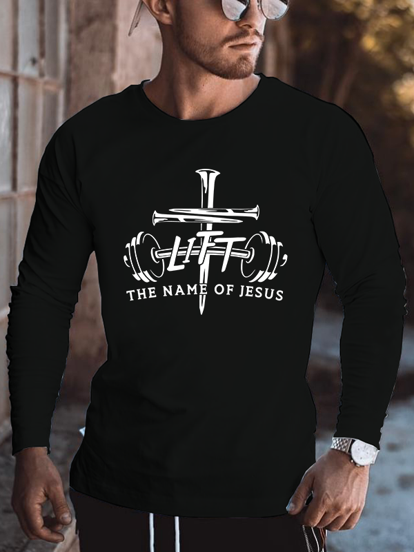 Lift The Name Of Jesus Cotton Long Sleeve T-Shirt