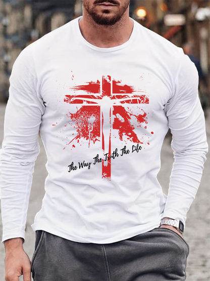 Jesus The Way The Truth The Life Christian Cotton Long Sleeve T-Shirt