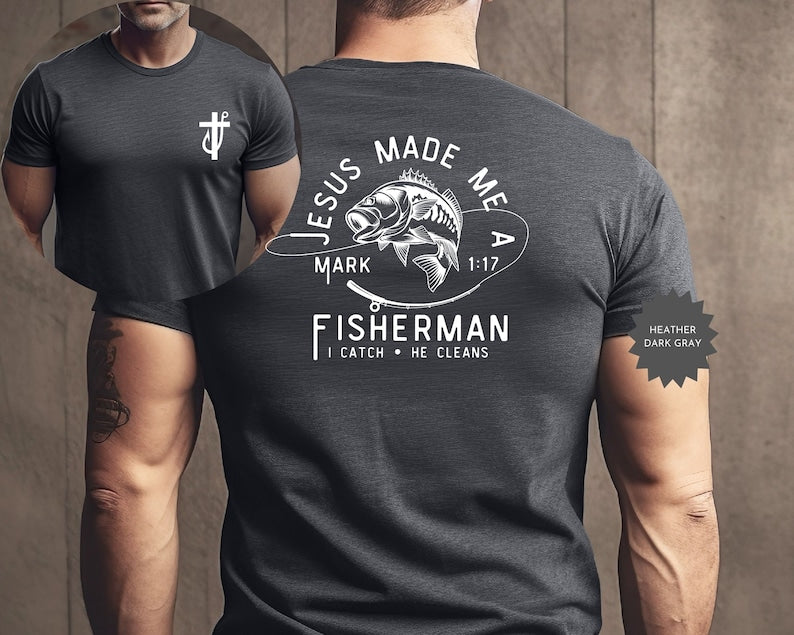 Fisher of Men Christian T-Shirt for Men |  | Christian Gift, Father's Day Present