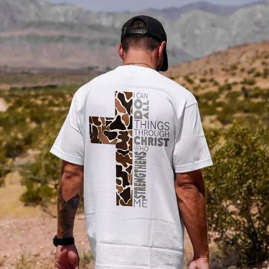 I Can Do All Things Through Christ Who Strengthens Me Printed Men's T-shirt