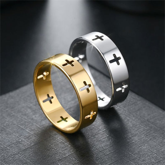 Popular Minimalist Cross Ring
