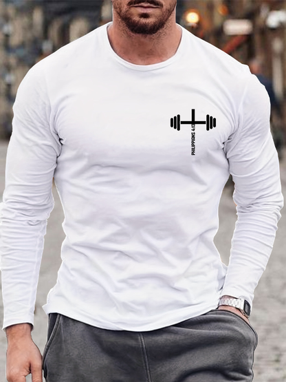 Christian Fitness Philippians 4:13 Cotton Long Sleeve T-Shirt