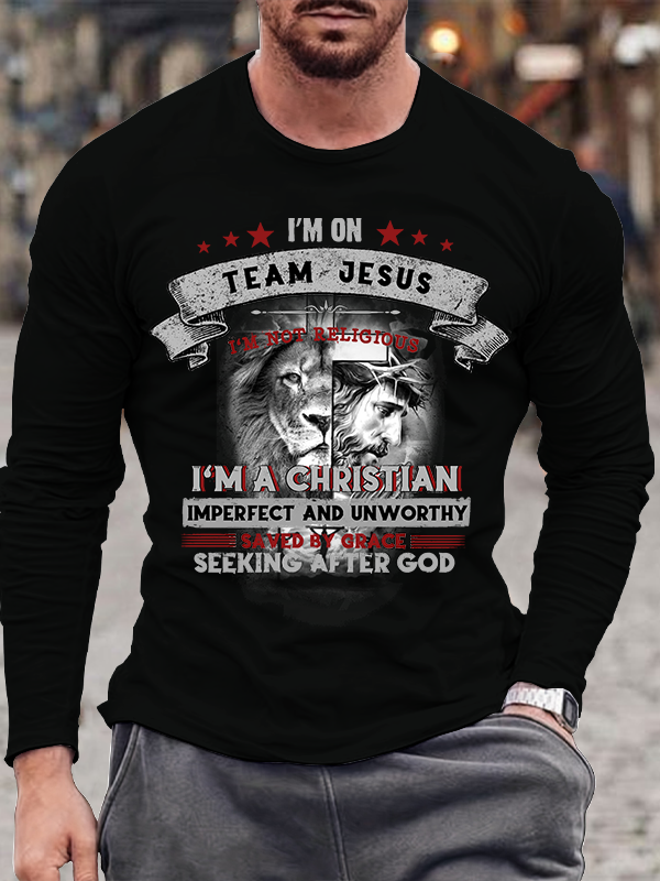 Jesus Lion Cotton Long Sleeve T-Shirt