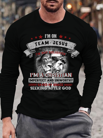 Jesus Lion Cotton Long Sleeve T-Shirt