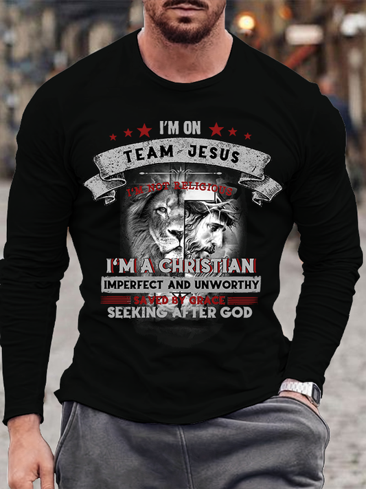 Jesus Lion Cotton Long Sleeve T-Shirt