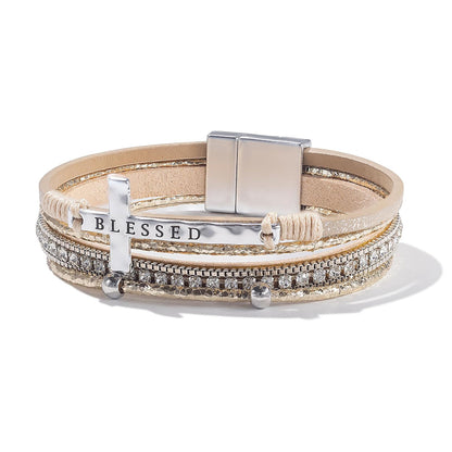 Handwoven Western-style Cross Bracelet