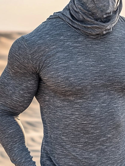 Men's Outdoor Sun Protection Breathable Cool Hooded Sun Protection Long Sleeve Top
