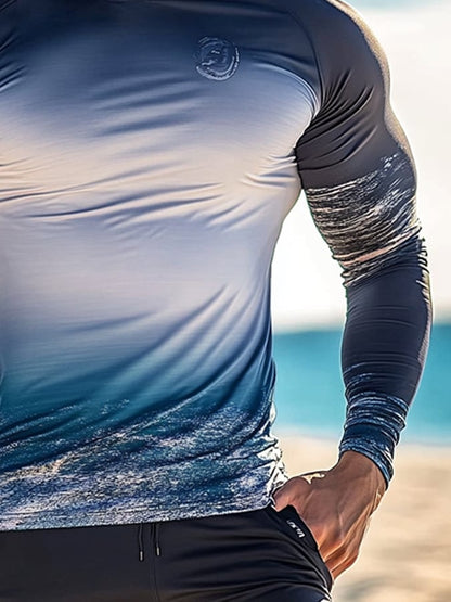 Men's Outdoor Sun Protection Breathable Cool Hooded Sun Protection Long-Sleeved Top