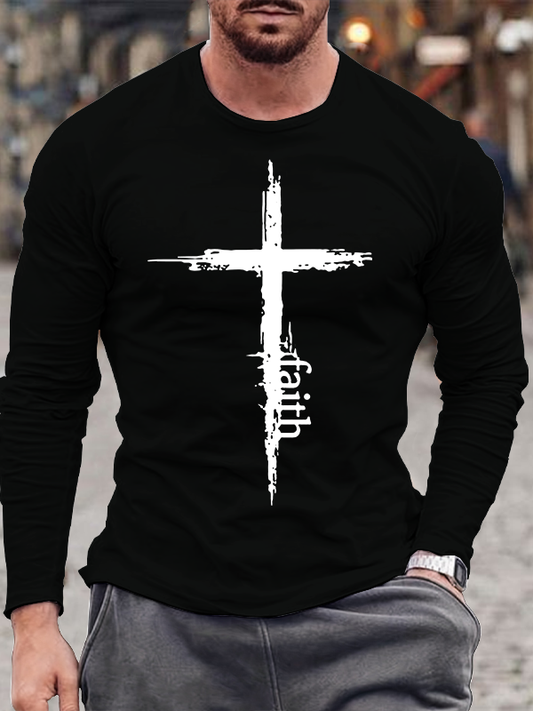 Cross Faith Christian Cotton Long Sleeve T-Shirt