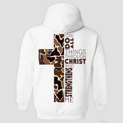 I Can Do All Things Through Christ Who Strengthens Me Printed Men's Hoodie