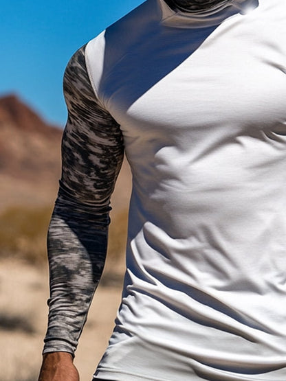 Men's Outdoor Sun Protection Breathable Cool Mask Hooded Sun Protection Long-Sleeved Top