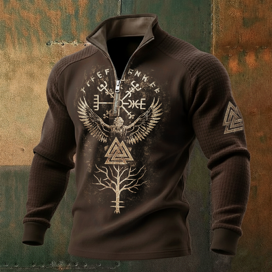 Nordic Viking Vegvísir Tree Of Life Casual Long-Sleeve Shirt